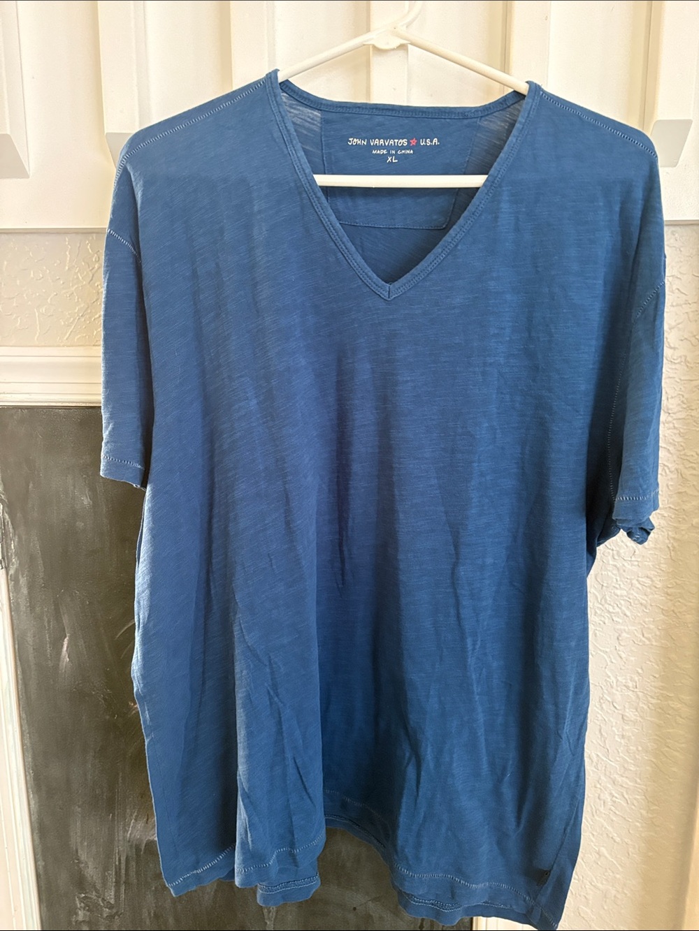 John Varvatos Indigo Blue V-Neck Short Sleeve Tee